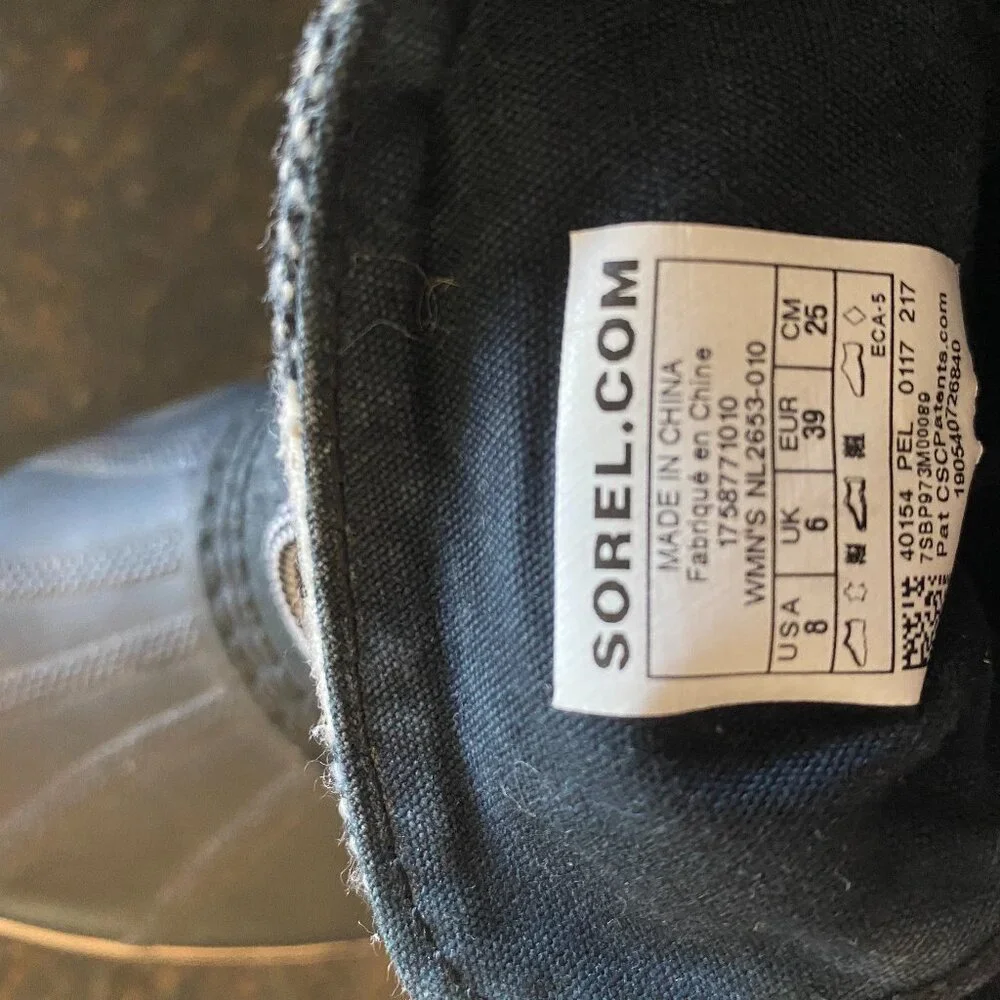 Sorel Women Snow Boots White & Black Plaid Winter Warm Waterproof Winter